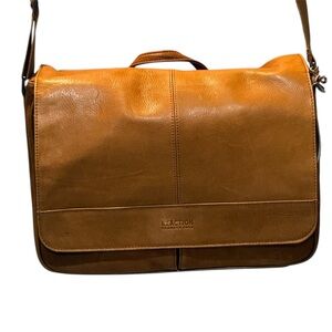 Kenneth Cole Reaction Men's Tan Leather Messenger Bag